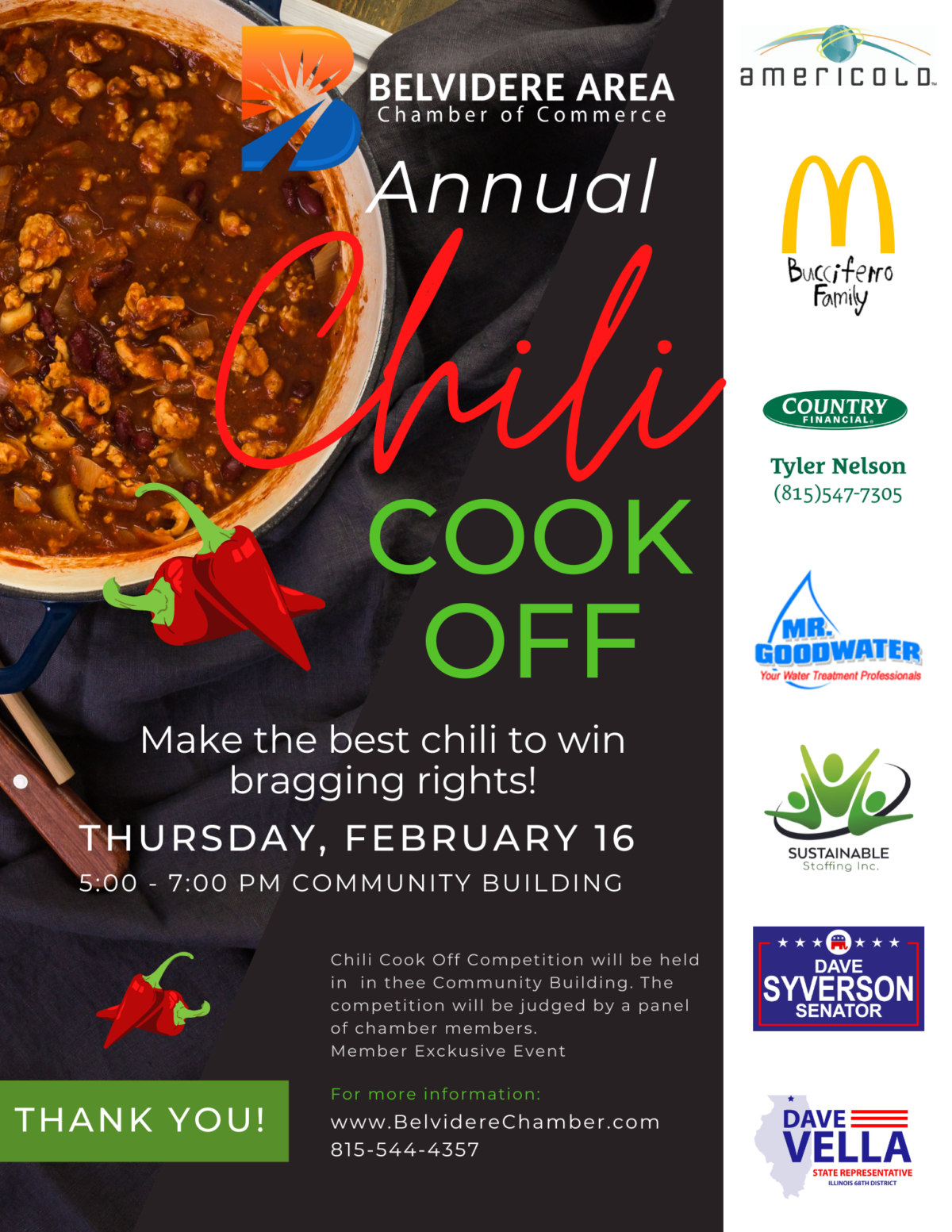 2023 Annual Belvidere Chamber Chili Cookoff - Sustainable Staffing